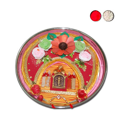 "Rakhi Thali - RT-2330 A -code 004 - Click here to View more details about this Product